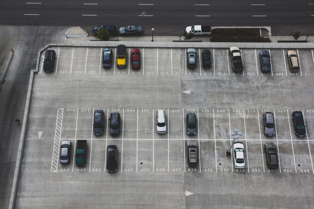 cars in parking lot